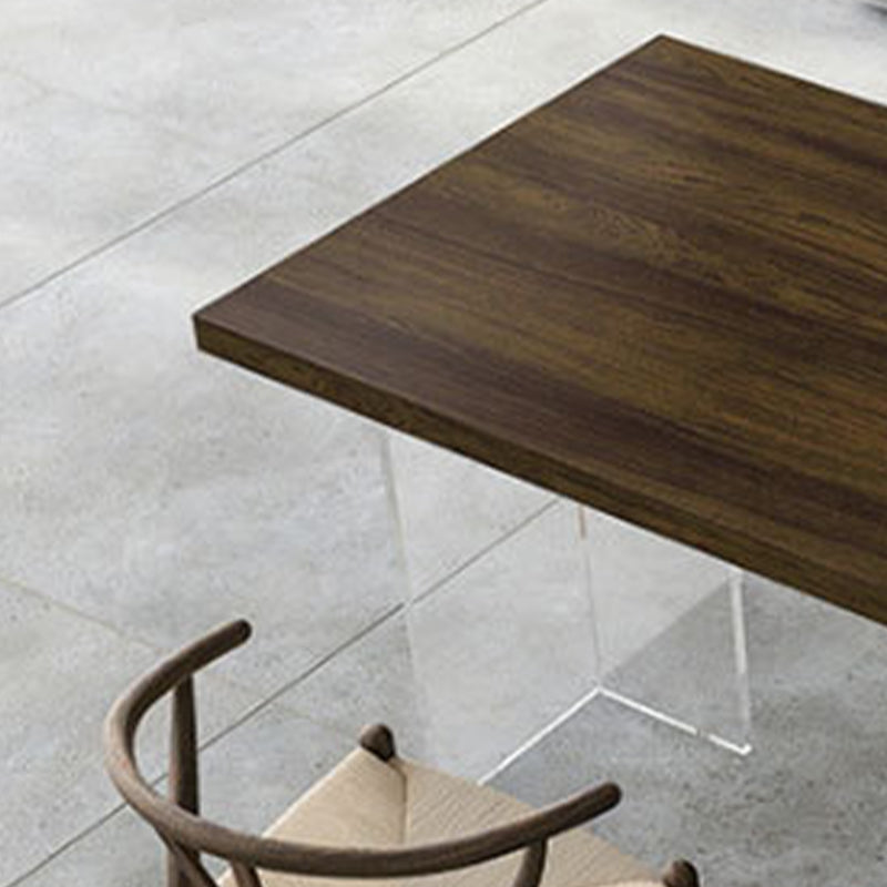 Solid Wood Dining Table Modern Rectangle Dining Table with Acrylic Base Clearhalo ' dining_table' 'Dining Tables & Seating' 'Dining Tables' 'furn' 'furn_dining_table' 'Furniture' 'furniture_dining_table' 'Kitchen & Dining Furniture' 'kitchen&dining_furn' 'kitchen' 'kitchen_dining_table' 4588634