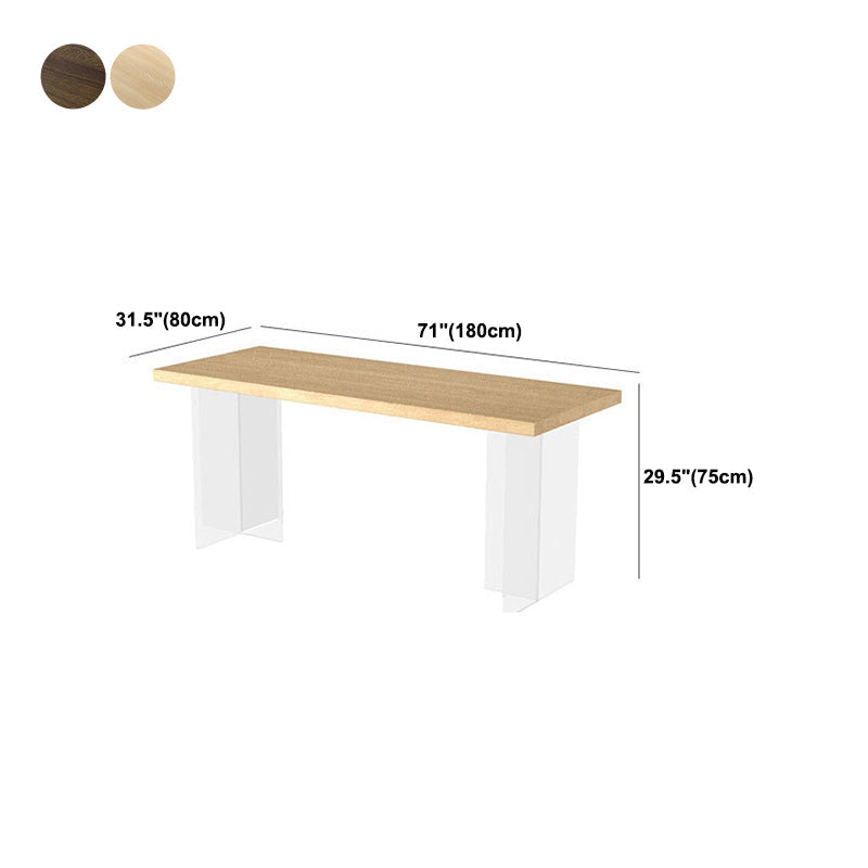 Solid Wood Dining Table Modern Rectangle Dining Table with Acrylic Base Clearhalo ' dining_table' 'Dining Tables & Seating' 'Dining Tables' 'furn' 'furn_dining_table' 'Furniture' 'furniture_dining_table' 'Kitchen & Dining Furniture' 'kitchen&dining_furn' 'kitchen' 'kitchen_dining_table' 4588642