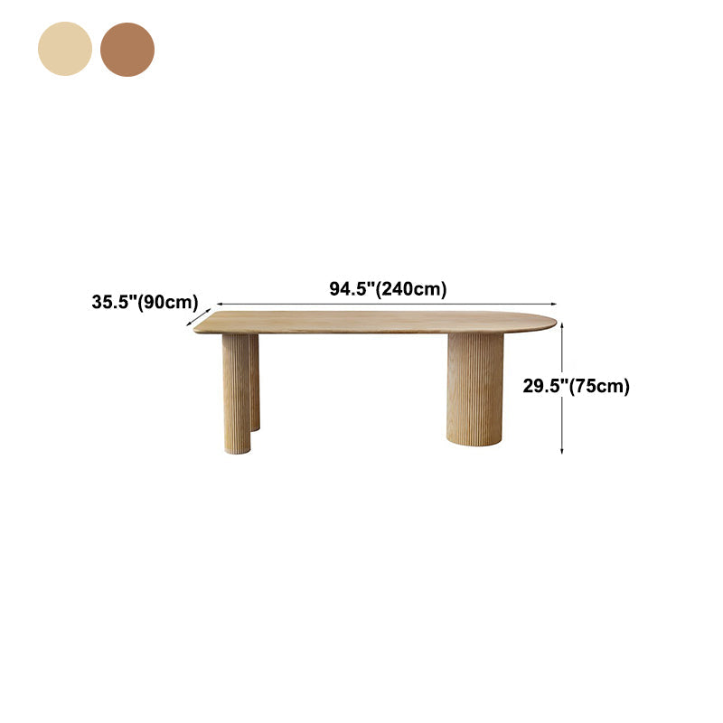 Contemporary Solid Wood Free Form Dining Table Pine Wood Top Dining Table with 3 Legs Clearhalo ' dining_table' 'Dining Tables & Seating' 'Dining Tables' 'furn' 'furn_dining_table' 'Furniture' 'furniture_dining_table' 'Kitchen & Dining Furniture' 'kitchen&dining_furn' 'kitchen' 'kitchen_dining_table' 4588662