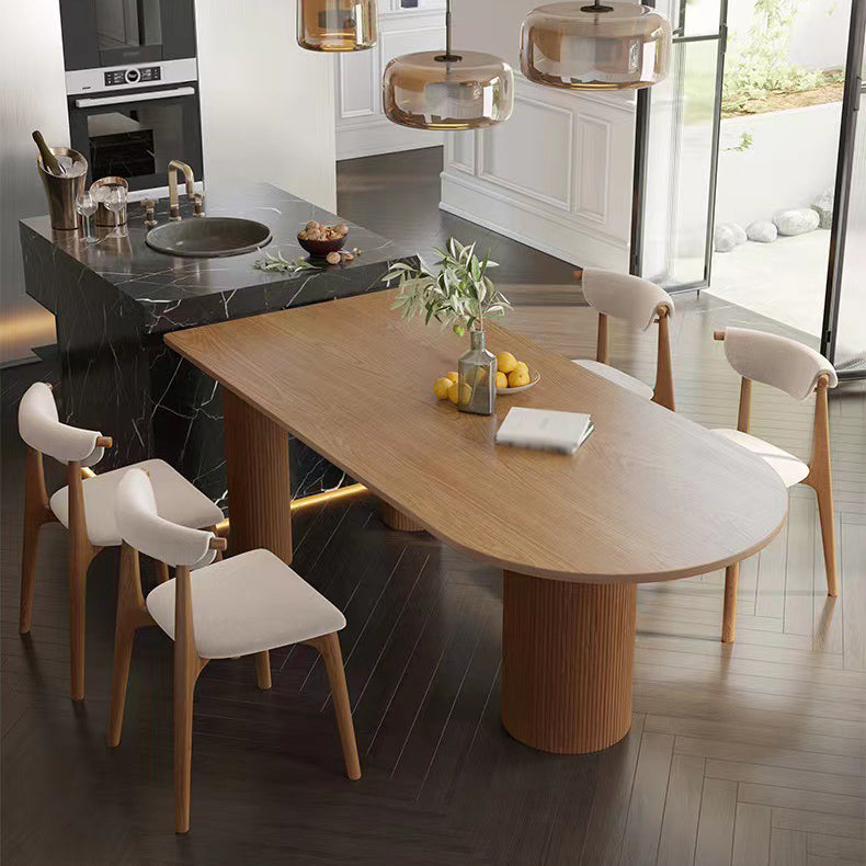 Solid Wood Contemporary Free Form Table Pine Wood Top Table for Dining Room Natural 86.6"L x 35.4"W x 29.5"H Without Chairs Clearhalo ' dining_table' 'Dining Tables & Seating' 'Dining Tables' 'furn' 'furn_dining_table' 'Furniture' 'furniture_dining_table' 'Kitchen & Dining Furniture' 'kitchen&dining_furn' 'kitchen' 'kitchen_dining_table' 4588680