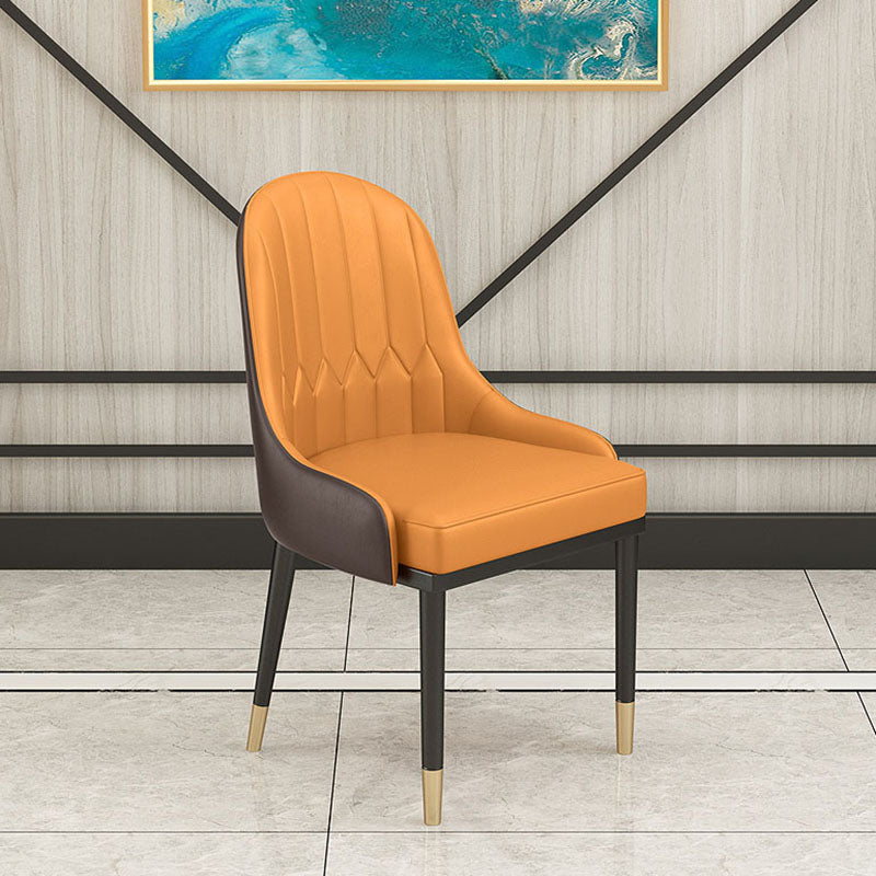 Glam Metal Dining Arm Chair Upholstered Side Chairs for Restaurant Use Clearhalo ' kitchen&dining_furn' 'Dining Chairs' 'Dining Tables & Seating' 'dining_chair' 'furn' 'furn_dining_chair' 'Furniture' 'furniture_dining_chair' 'Kitchen & Dining Furniture' 'kitchen' 4588696