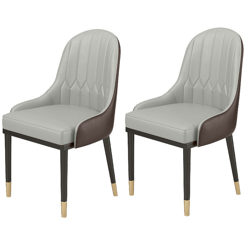 Glam Metal Dining Arm Chair Upholstered Side Chairs for Restaurant Use Grey 2 Piece Set Clearhalo ' kitchen&dining_furn' 'Dining Chairs' 'Dining Tables & Seating' 'dining_chair' 'furn' 'furn_dining_chair' 'Furniture' 'furniture_dining_chair' 'Kitchen & Dining Furniture' 'kitchen' 4588698