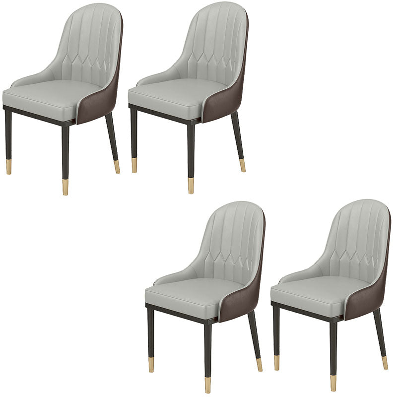 Glam Metal Dining Arm Chair Upholstered Side Chairs for Restaurant Use Grey 4 Piece Set Clearhalo ' kitchen&dining_furn' 'Dining Chairs' 'Dining Tables & Seating' 'dining_chair' 'furn' 'furn_dining_chair' 'Furniture' 'furniture_dining_chair' 'Kitchen & Dining Furniture' 'kitchen' 4588700