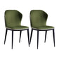 Industrial Design Wingback Armless Dining Chair Leather Dining Side Chair Gray-Green 2 Piece Set Clearhalo ' kitchen&dining_furn' 'Dining Chairs' 'Dining Tables & Seating' 'dining_chair' 'furn' 'furn_dining_chair' 'Furniture' 'furniture_dining_chair' 'Kitchen & Dining Furniture' 'kitchen' 4588713