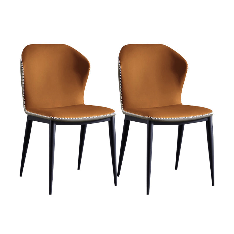 Industrial Design Wingback Armless Dining Chair Leather Dining Side Chair Gray-Orange 2 Piece Set Clearhalo ' kitchen&dining_furn' 'Dining Chairs' 'Dining Tables & Seating' 'dining_chair' 'furn' 'furn_dining_chair' 'Furniture' 'furniture_dining_chair' 'Kitchen & Dining Furniture' 'kitchen' 4588722