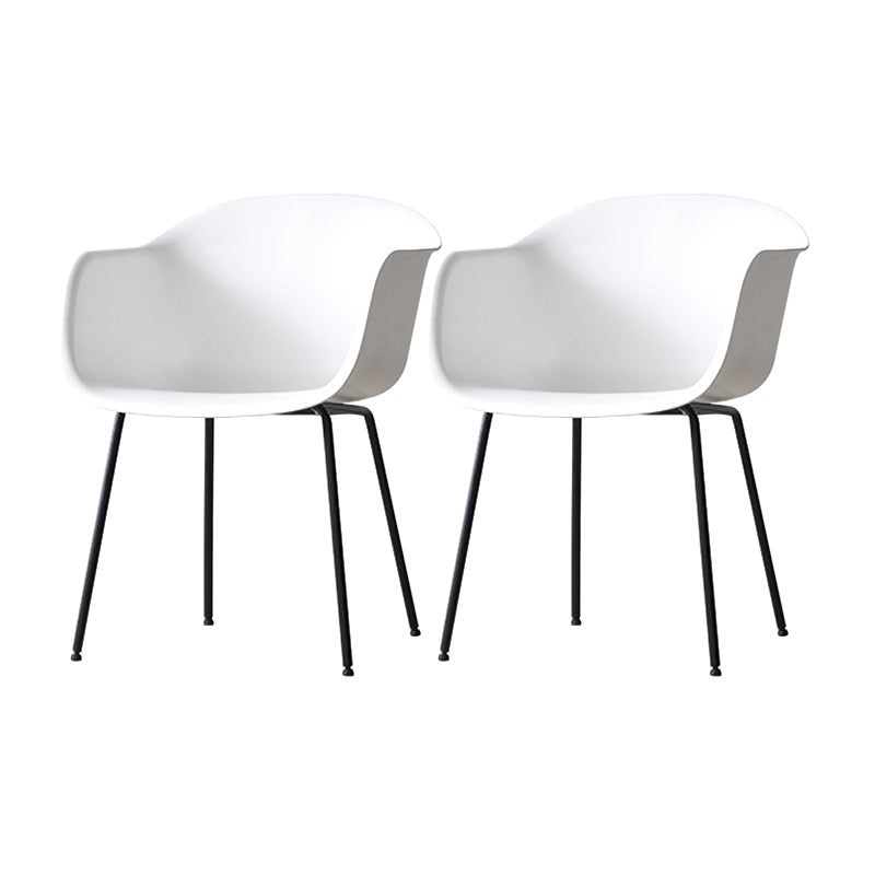 Industrial Design Plastic Dining Side Chairs Solid Back Arm Side Chair White Set of 2 Clearhalo ' kitchen&dining_furn' 'Dining Chairs' 'Dining Tables & Seating' 'dining_chair' 'Furniture' 'furniture_dining_chair' 'Kitchen & Dining Furniture' 'kitchen' 4588737