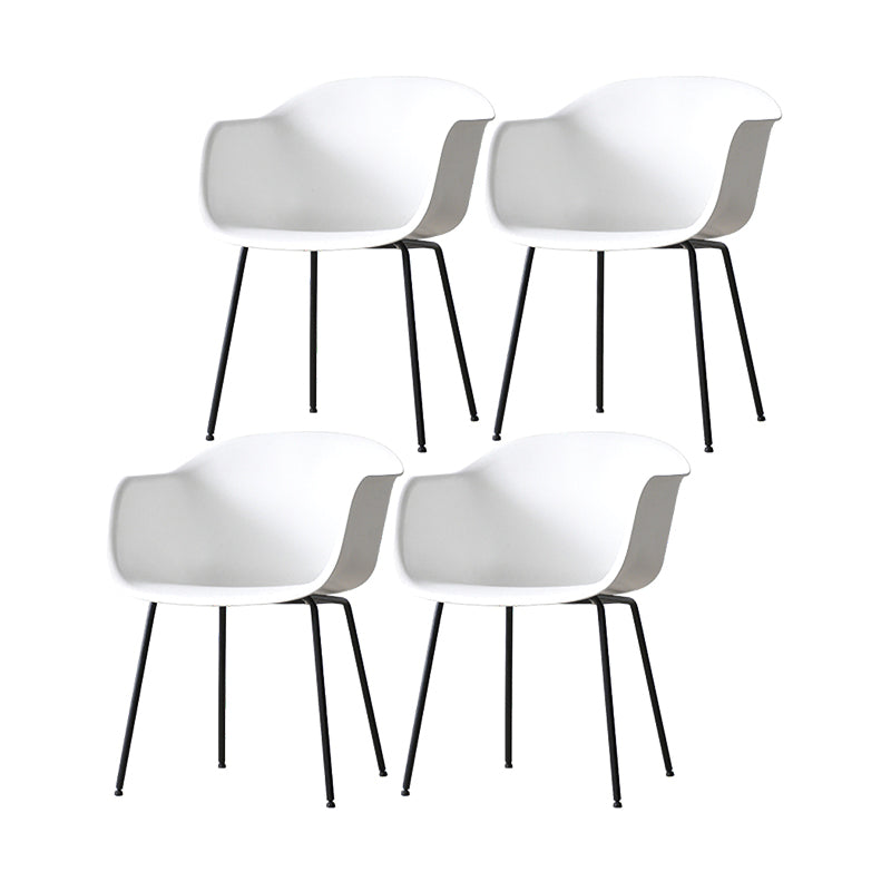 Industrial Design Plastic Dining Side Chairs Solid Back Arm Side Chair White Set of 4 Clearhalo ' kitchen&dining_furn' 'Dining Chairs' 'Dining Tables & Seating' 'dining_chair' 'Furniture' 'furniture_dining_chair' 'Kitchen & Dining Furniture' 'kitchen' 4588738