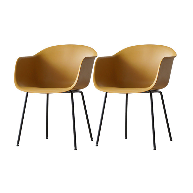 Industrial Design Plastic Dining Side Chairs Solid Back Arm Side Chair Ginger Set of 2 Clearhalo ' kitchen&dining_furn' 'Dining Chairs' 'Dining Tables & Seating' 'dining_chair' 'Furniture' 'furniture_dining_chair' 'Kitchen & Dining Furniture' 'kitchen' 4588740