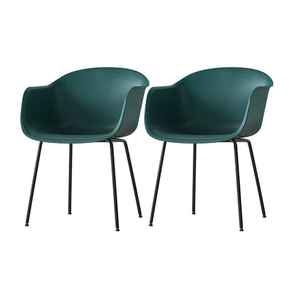 Industrial Design Plastic Dining Side Chairs Solid Back Arm Side Chair Blackish Green Set of 2 Clearhalo ' kitchen&dining_furn' 'Dining Chairs' 'Dining Tables & Seating' 'dining_chair' 'Furniture' 'furniture_dining_chair' 'Kitchen & Dining Furniture' 'kitchen' 4588744