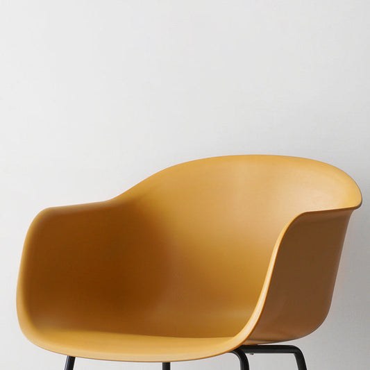 Industrial Design Plastic Dining Side Chairs Solid Back Arm Side Chair Clearhalo ' kitchen&dining_furn' 'Dining Chairs' 'Dining Tables & Seating' 'dining_chair' 'Furniture' 'furniture_dining_chair' 'Kitchen & Dining Furniture' 'kitchen' 4588748