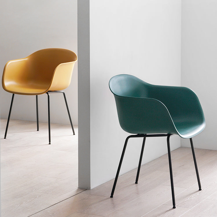 Industrial Design Plastic Dining Side Chairs Solid Back Arm Side Chair Clearhalo ' kitchen&dining_furn' 'Dining Chairs' 'Dining Tables & Seating' 'dining_chair' 'Furniture' 'furniture_dining_chair' 'Kitchen & Dining Furniture' 'kitchen' 4588749