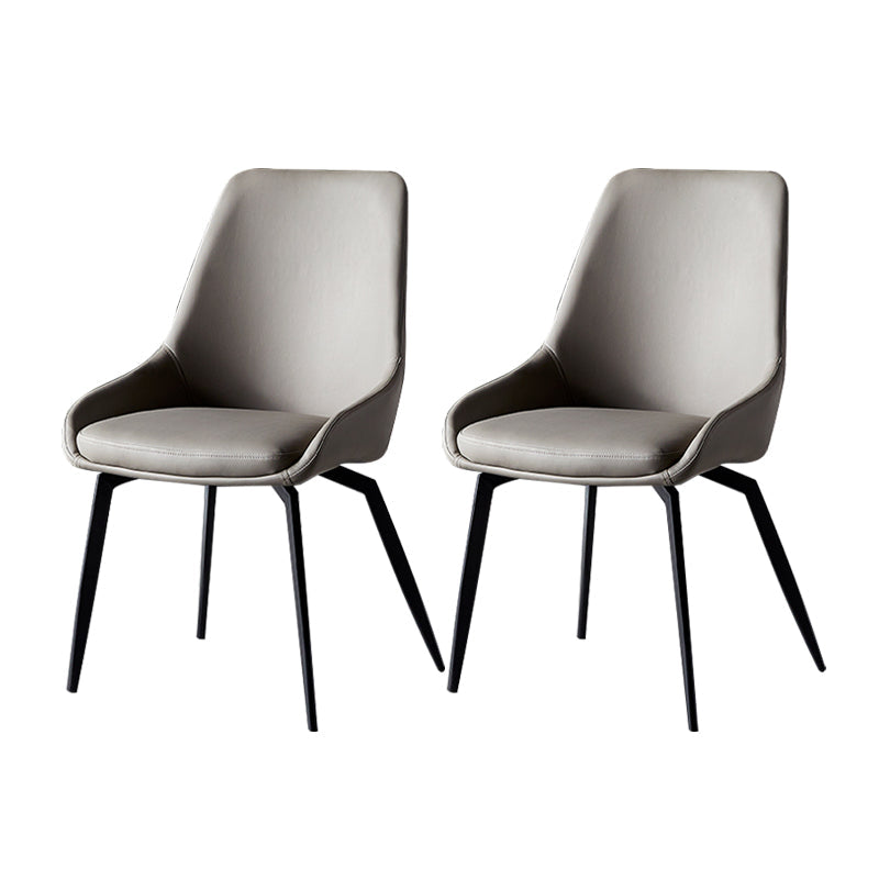 Industrial Design Solid Back Arm Side Chair Upholstered Dining Chairs Grey 2 Piece Set Clearhalo ' kitchen&dining_furn' 'Dining Chairs' 'Dining Tables & Seating' 'dining_chair' 'furn' 'furn_dining_chair' 'Furniture' 'furniture_dining_chair' 'Kitchen & Dining Furniture' 'kitchen' 4588755