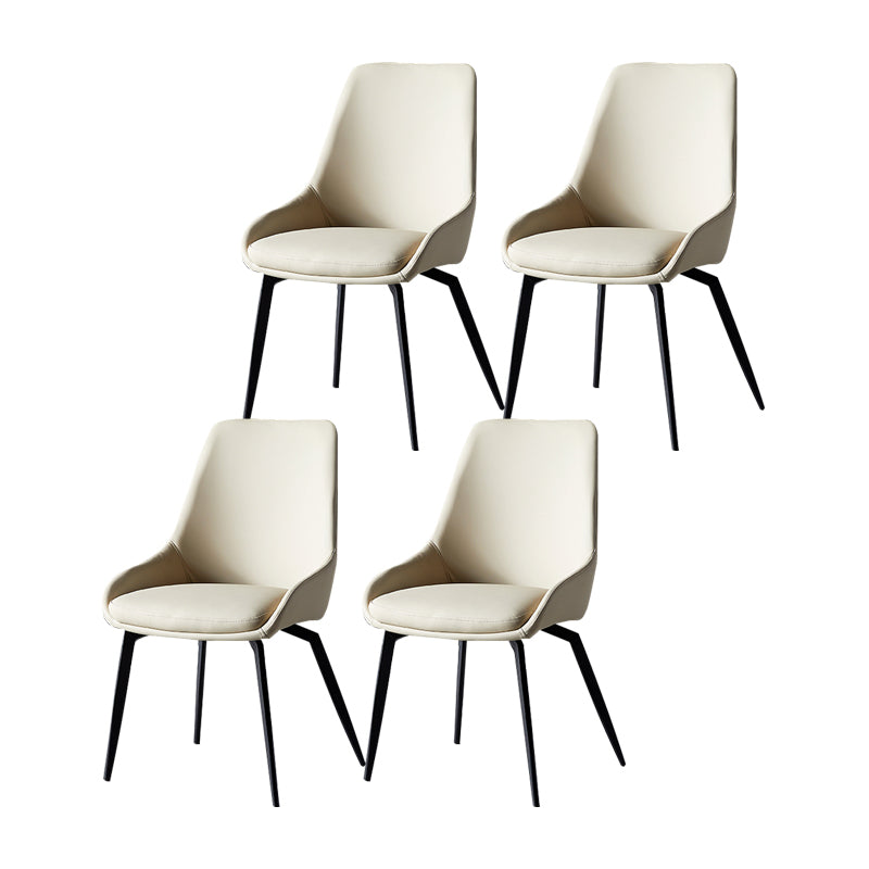 Industrial Design Solid Back Arm Side Chair Upholstered Dining Chairs White 4 Piece Set Clearhalo ' kitchen&dining_furn' 'Dining Chairs' 'Dining Tables & Seating' 'dining_chair' 'furn' 'furn_dining_chair' 'Furniture' 'furniture_dining_chair' 'Kitchen & Dining Furniture' 'kitchen' 4588764