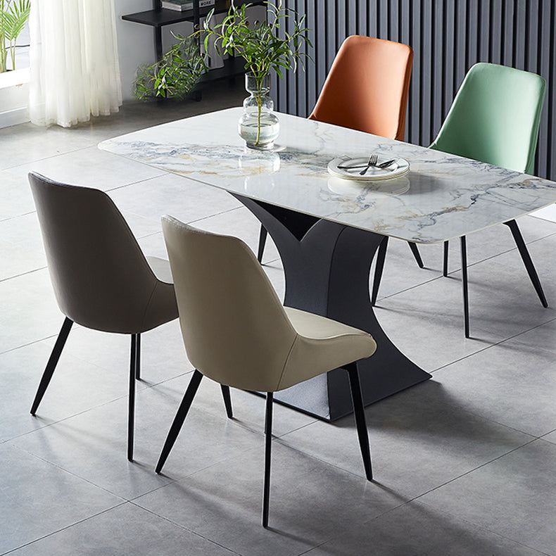 Industrial Design Solid Back Arm Side Chair Upholstered Dining Chairs Clearhalo ' kitchen&dining_furn' 'Dining Chairs' 'Dining Tables & Seating' 'dining_chair' 'furn' 'furn_dining_chair' 'Furniture' 'furniture_dining_chair' 'Kitchen & Dining Furniture' 'kitchen' 4588772