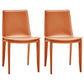 Modern Leather Dining Armless Chair Metal Dining Chairs for Home Use Orange 2 Piece Set Clearhalo ' kitchen&dining_furn' 'Dining Chairs' 'Dining Tables & Seating' 'dining_chair' 'furn' 'furn_dining_chair' 'Furniture' 'furniture_dining_chair' 'Kitchen & Dining Furniture' 'kitchen' 4588782