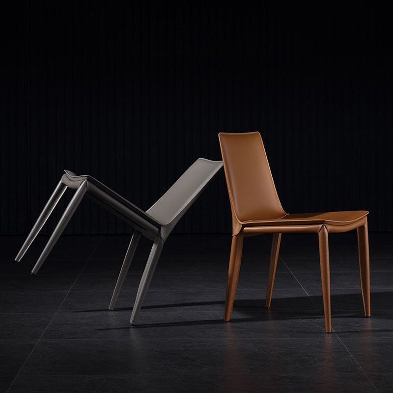 Modern Leather Dining Armless Chair Metal Dining Chairs for Home Use Clearhalo ' kitchen&dining_furn' 'Dining Chairs' 'Dining Tables & Seating' 'dining_chair' 'furn' 'furn_dining_chair' 'Furniture' 'furniture_dining_chair' 'Kitchen & Dining Furniture' 'kitchen' 4588783