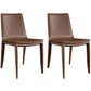 Modern Leather Dining Armless Chair Metal Dining Chairs for Home Use Dark Brown 2 Piece Set Clearhalo ' kitchen&dining_furn' 'Dining Chairs' 'Dining Tables & Seating' 'dining_chair' 'furn' 'furn_dining_chair' 'Furniture' 'furniture_dining_chair' 'Kitchen & Dining Furniture' 'kitchen' 4588786
