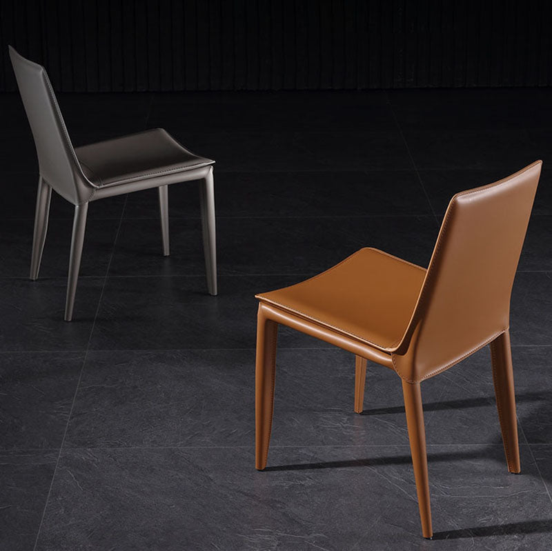 Modern Leather Dining Armless Chair Metal Dining Chairs for Home Use Clearhalo ' kitchen&dining_furn' 'Dining Chairs' 'Dining Tables & Seating' 'dining_chair' 'furn' 'furn_dining_chair' 'Furniture' 'furniture_dining_chair' 'Kitchen & Dining Furniture' 'kitchen' 4588791