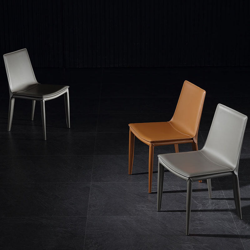 Modern Leather Dining Armless Chair Metal Dining Chairs for Home Use Clearhalo ' kitchen&dining_furn' 'Dining Chairs' 'Dining Tables & Seating' 'dining_chair' 'furn' 'furn_dining_chair' 'Furniture' 'furniture_dining_chair' 'Kitchen & Dining Furniture' 'kitchen' 4588792