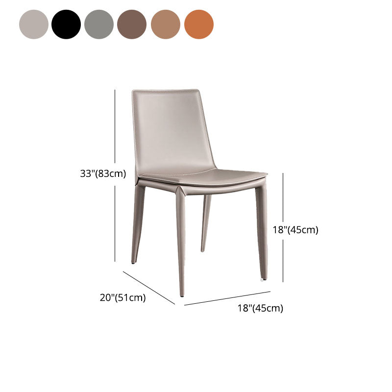 Modern Leather Dining Armless Chair Metal Dining Chairs for Home Use Clearhalo ' kitchen&dining_furn' 'Dining Chairs' 'Dining Tables & Seating' 'dining_chair' 'furn' 'furn_dining_chair' 'Furniture' 'furniture_dining_chair' 'Kitchen & Dining Furniture' 'kitchen' 4588796