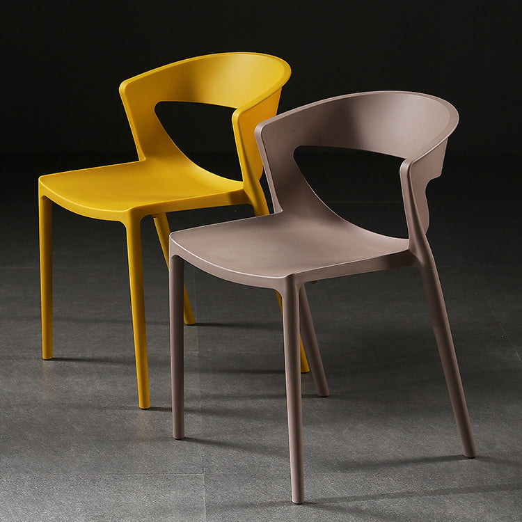Scandinavian Style Open Back Dining Side Chair Plastic Dining Armless Chair for Home Clearhalo ' kitchen&dining_furn' 'Dining Chairs' 'Dining Tables & Seating' 'dining_chair' 'furn' 'furn_dining_chair' 'Furniture' 'furniture_dining_chair' 'Kitchen & Dining Furniture' 'kitchen' 4588797