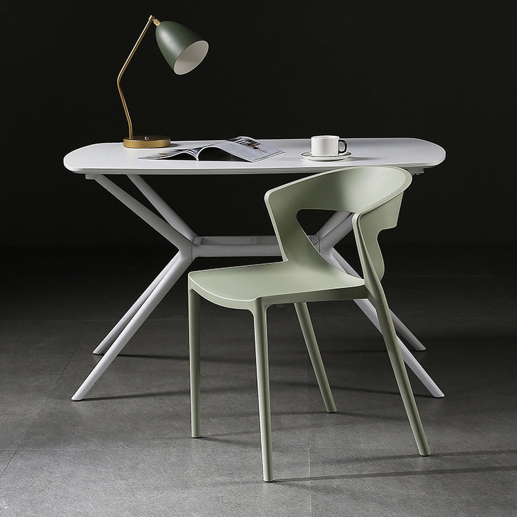 Scandinavian Style Open Back Dining Side Chair Plastic Dining Armless Chair for Home Clearhalo ' kitchen&dining_furn' 'Dining Chairs' 'Dining Tables & Seating' 'dining_chair' 'furn' 'furn_dining_chair' 'Furniture' 'furniture_dining_chair' 'Kitchen & Dining Furniture' 'kitchen' 4588799