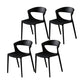 Scandinavian Style Open Back Dining Side Chair Plastic Dining Armless Chair for Home Black 4 Piece Set Clearhalo ' kitchen&dining_furn' 'Dining Chairs' 'Dining Tables & Seating' 'dining_chair' 'furn' 'furn_dining_chair' 'Furniture' 'furniture_dining_chair' 'Kitchen & Dining Furniture' 'kitchen' 4588801