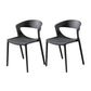 Scandinavian Style Open Back Dining Side Chair Plastic Dining Armless Chair for Home Dark Gray 2 Piece Set Clearhalo ' kitchen&dining_furn' 'Dining Chairs' 'Dining Tables & Seating' 'dining_chair' 'furn' 'furn_dining_chair' 'Furniture' 'furniture_dining_chair' 'Kitchen & Dining Furniture' 'kitchen' 4588805