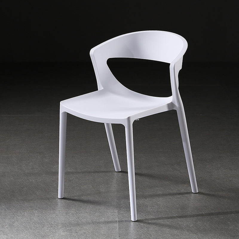 Scandinavian Style Open Back Dining Side Chair Plastic Dining Armless Chair for Home White 1 Piece Clearhalo ' kitchen&dining_furn' 'Dining Chairs' 'Dining Tables & Seating' 'dining_chair' 'furn' 'furn_dining_chair' 'Furniture' 'furniture_dining_chair' 'Kitchen & Dining Furniture' 'kitchen' 4588809