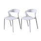 Scandinavian Style Open Back Dining Side Chair Plastic Dining Armless Chair for Home White 2 Piece Set Clearhalo ' kitchen&dining_furn' 'Dining Chairs' 'Dining Tables & Seating' 'dining_chair' 'furn' 'furn_dining_chair' 'Furniture' 'furniture_dining_chair' 'Kitchen & Dining Furniture' 'kitchen' 4588811