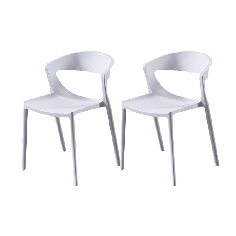 Scandinavian Style Open Back Dining Side Chair Plastic Dining Armless Chair for Home White 2 Piece Set Clearhalo ' kitchen&dining_furn' 'Dining Chairs' 'Dining Tables & Seating' 'dining_chair' 'furn' 'furn_dining_chair' 'Furniture' 'furniture_dining_chair' 'Kitchen & Dining Furniture' 'kitchen' 4588811