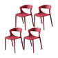 Scandinavian Style Open Back Dining Side Chair Plastic Dining Armless Chair for Home Red 4 Piece Set Clearhalo ' kitchen&dining_furn' 'Dining Chairs' 'Dining Tables & Seating' 'dining_chair' 'furn' 'furn_dining_chair' 'Furniture' 'furniture_dining_chair' 'Kitchen & Dining Furniture' 'kitchen' 4588820