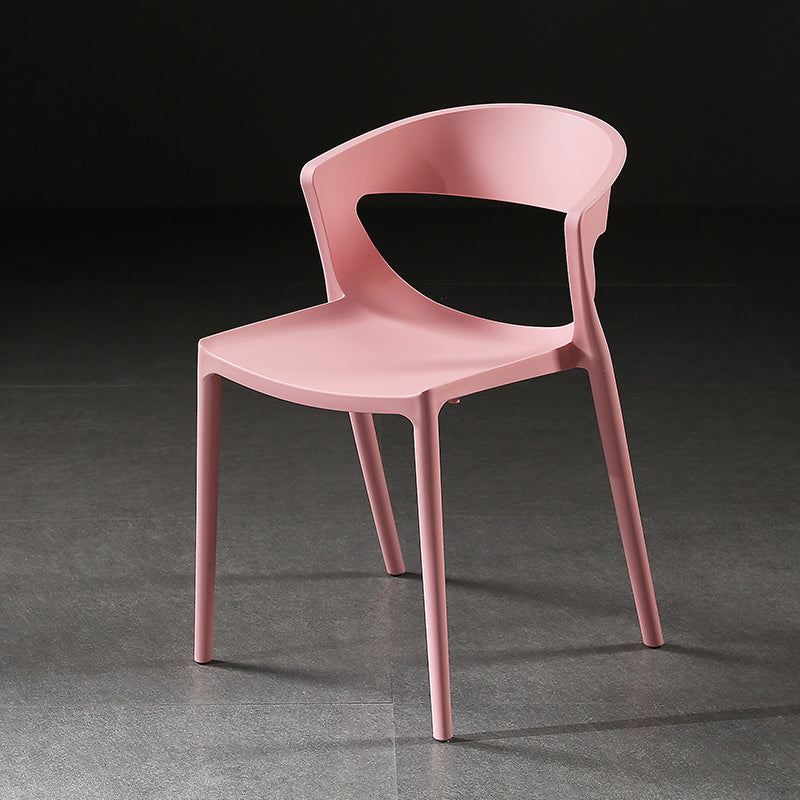Scandinavian Style Open Back Dining Side Chair Plastic Dining Armless Chair for Home Pink 1 Piece Clearhalo ' kitchen&dining_furn' 'Dining Chairs' 'Dining Tables & Seating' 'dining_chair' 'furn' 'furn_dining_chair' 'Furniture' 'furniture_dining_chair' 'Kitchen & Dining Furniture' 'kitchen' 4588821