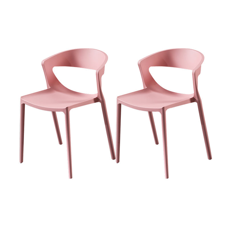 Scandinavian Style Open Back Dining Side Chair Plastic Dining Armless Chair for Home Pink 2 Piece Set Clearhalo ' kitchen&dining_furn' 'Dining Chairs' 'Dining Tables & Seating' 'dining_chair' 'furn' 'furn_dining_chair' 'Furniture' 'furniture_dining_chair' 'Kitchen & Dining Furniture' 'kitchen' 4588822