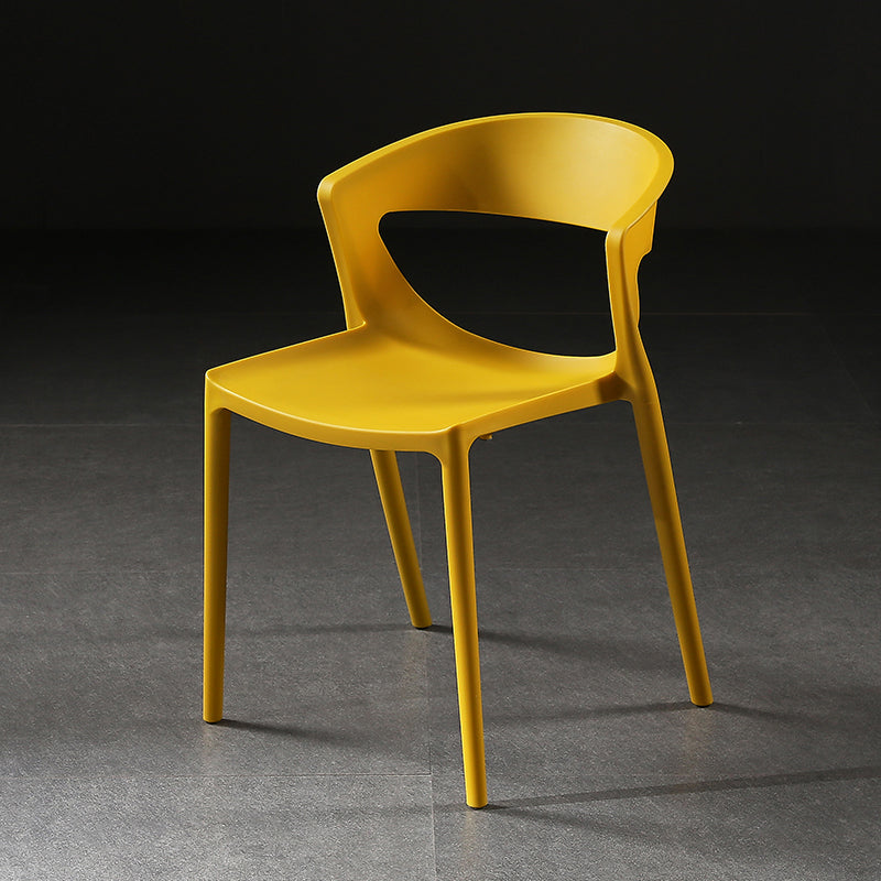 Scandinavian Style Open Back Dining Side Chair Plastic Dining Armless Chair for Home Yellow 1 Piece Clearhalo ' kitchen&dining_furn' 'Dining Chairs' 'Dining Tables & Seating' 'dining_chair' 'furn' 'furn_dining_chair' 'Furniture' 'furniture_dining_chair' 'Kitchen & Dining Furniture' 'kitchen' 4588824