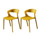 Scandinavian Style Open Back Dining Side Chair Plastic Dining Armless Chair for Home Yellow 2 Piece Set Clearhalo ' kitchen&dining_furn' 'Dining Chairs' 'Dining Tables & Seating' 'dining_chair' 'furn' 'furn_dining_chair' 'Furniture' 'furniture_dining_chair' 'Kitchen & Dining Furniture' 'kitchen' 4588825