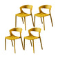 Scandinavian Style Open Back Dining Side Chair Plastic Dining Armless Chair for Home Yellow 4 Piece Set Clearhalo ' kitchen&dining_furn' 'Dining Chairs' 'Dining Tables & Seating' 'dining_chair' 'furn' 'furn_dining_chair' 'Furniture' 'furniture_dining_chair' 'Kitchen & Dining Furniture' 'kitchen' 4588826