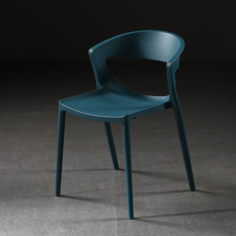Scandinavian Style Open Back Dining Side Chair Plastic Dining Armless Chair for Home Blue 1 Piece Clearhalo ' kitchen&dining_furn' 'Dining Chairs' 'Dining Tables & Seating' 'dining_chair' 'furn' 'furn_dining_chair' 'Furniture' 'furniture_dining_chair' 'Kitchen & Dining Furniture' 'kitchen' 4588827