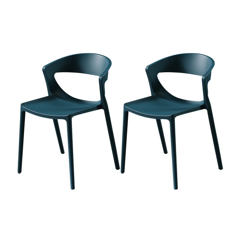 Scandinavian Style Open Back Dining Side Chair Plastic Dining Armless Chair for Home Blue 2 Piece Set Clearhalo ' kitchen&dining_furn' 'Dining Chairs' 'Dining Tables & Seating' 'dining_chair' 'furn' 'furn_dining_chair' 'Furniture' 'furniture_dining_chair' 'Kitchen & Dining Furniture' 'kitchen' 4588828