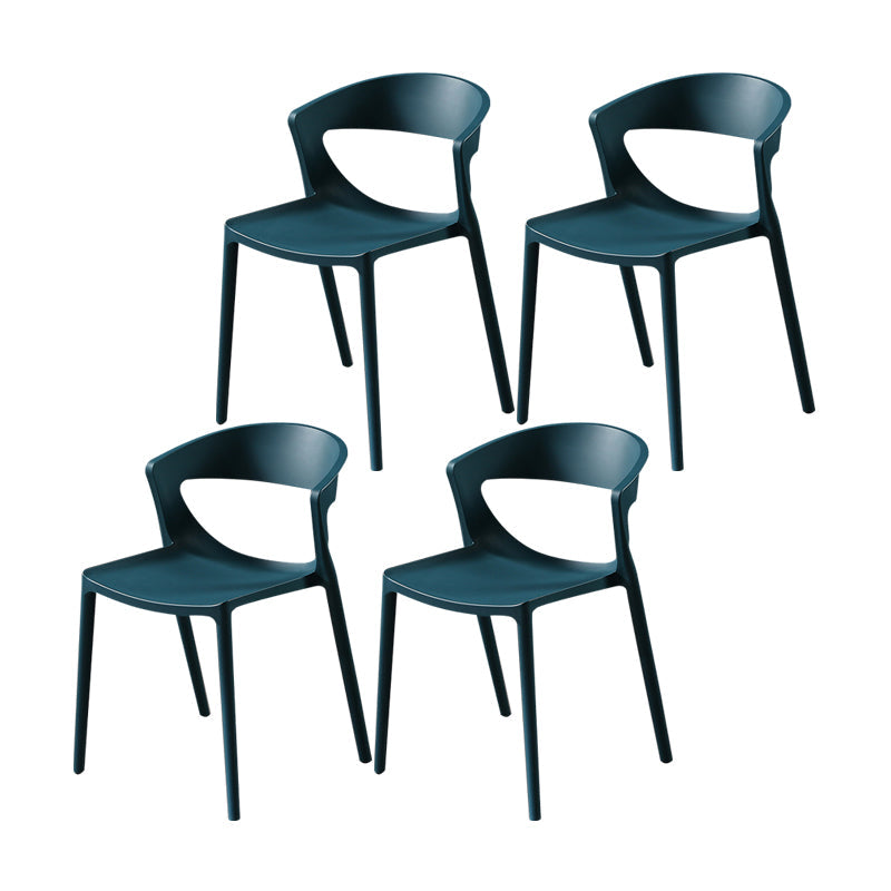 Scandinavian Style Open Back Dining Side Chair Plastic Dining Armless Chair for Home Blue 4 Piece Set Clearhalo ' kitchen&dining_furn' 'Dining Chairs' 'Dining Tables & Seating' 'dining_chair' 'furn' 'furn_dining_chair' 'Furniture' 'furniture_dining_chair' 'Kitchen & Dining Furniture' 'kitchen' 4588829