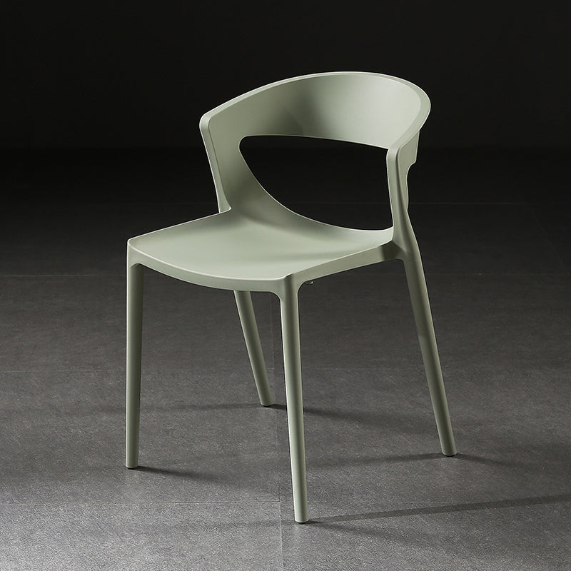 Scandinavian Style Open Back Dining Side Chair Plastic Dining Armless Chair for Home Light Green 1 Piece Clearhalo ' kitchen&dining_furn' 'Dining Chairs' 'Dining Tables & Seating' 'dining_chair' 'furn' 'furn_dining_chair' 'Furniture' 'furniture_dining_chair' 'Kitchen & Dining Furniture' 'kitchen' 4588830
