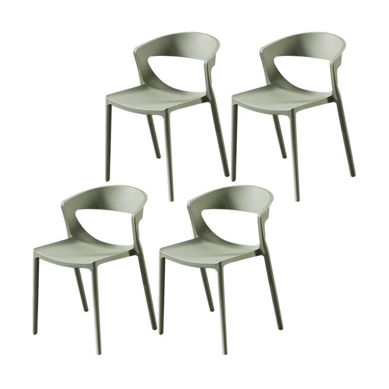 Scandinavian Style Open Back Dining Side Chair Plastic Dining Armless Chair for Home Light Green 4 Piece Set Clearhalo ' kitchen&dining_furn' 'Dining Chairs' 'Dining Tables & Seating' 'dining_chair' 'furn' 'furn_dining_chair' 'Furniture' 'furniture_dining_chair' 'Kitchen & Dining Furniture' 'kitchen' 4588832