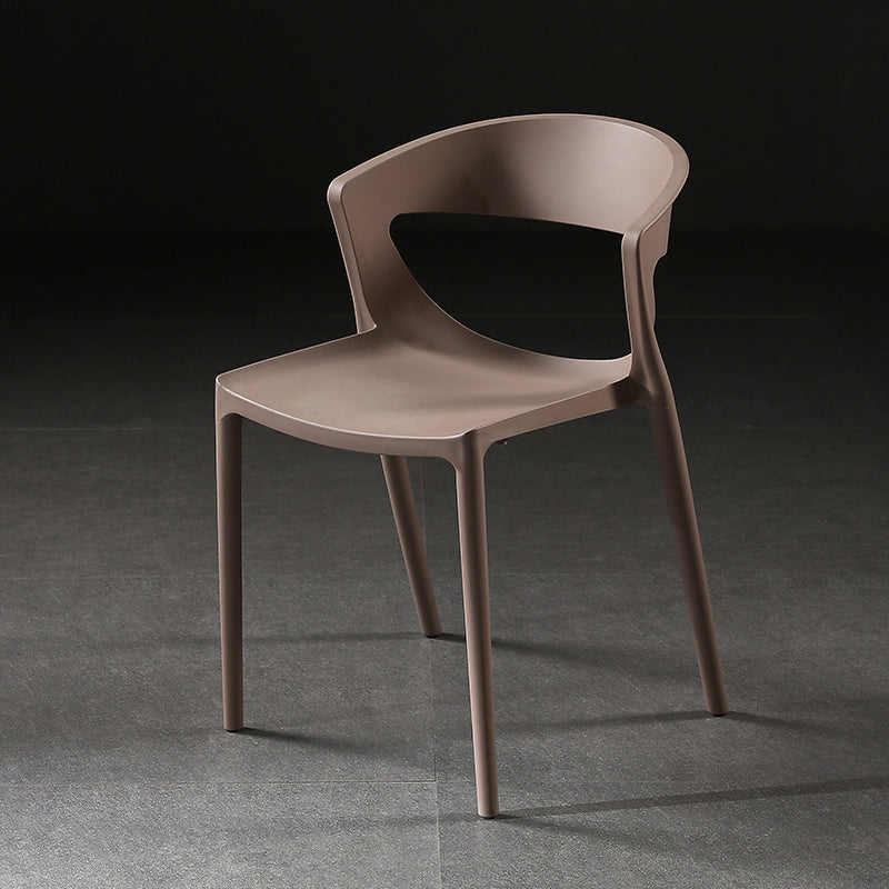 Scandinavian Style Open Back Dining Side Chair Plastic Dining Armless Chair for Home Coffee 1 Piece Clearhalo ' kitchen&dining_furn' 'Dining Chairs' 'Dining Tables & Seating' 'dining_chair' 'furn' 'furn_dining_chair' 'Furniture' 'furniture_dining_chair' 'Kitchen & Dining Furniture' 'kitchen' 4588833