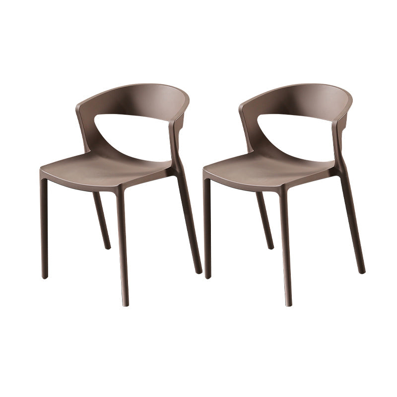 Scandinavian Style Open Back Dining Side Chair Plastic Dining Armless Chair for Home Coffee 2 Piece Set Clearhalo ' kitchen&dining_furn' 'Dining Chairs' 'Dining Tables & Seating' 'dining_chair' 'furn' 'furn_dining_chair' 'Furniture' 'furniture_dining_chair' 'Kitchen & Dining Furniture' 'kitchen' 4588834