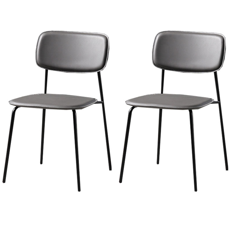Contemporary Kitchen Chair Dining Armless Side Chairs with Metal Legs Grey 2 Piece Set Clearhalo ' kitchen&dining_furn' 'Dining Chairs' 'Dining Tables & Seating' 'dining_chair' 'furn' 'furn_dining_chair' 'Furniture' 'furniture_dining_chair' 'Kitchen & Dining Furniture' 'kitchen' 4588839