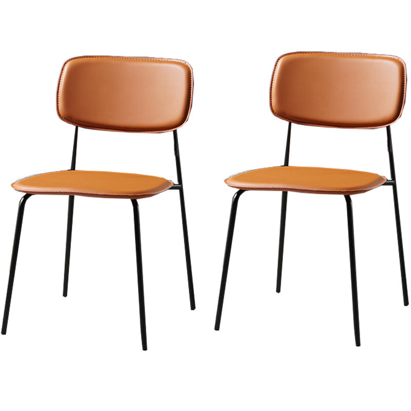 Contemporary Kitchen Chair Dining Armless Side Chairs with Metal Legs Brown 2 Piece Set Clearhalo ' kitchen&dining_furn' 'Dining Chairs' 'Dining Tables & Seating' 'dining_chair' 'furn' 'furn_dining_chair' 'Furniture' 'furniture_dining_chair' 'Kitchen & Dining Furniture' 'kitchen' 4588846