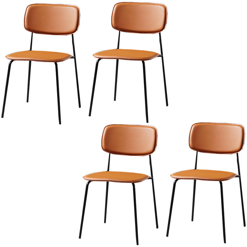 Contemporary Kitchen Chair Dining Armless Side Chairs with Metal Legs Brown 4 Piece Set Clearhalo ' kitchen&dining_furn' 'Dining Chairs' 'Dining Tables & Seating' 'dining_chair' 'furn' 'furn_dining_chair' 'Furniture' 'furniture_dining_chair' 'Kitchen & Dining Furniture' 'kitchen' 4588848