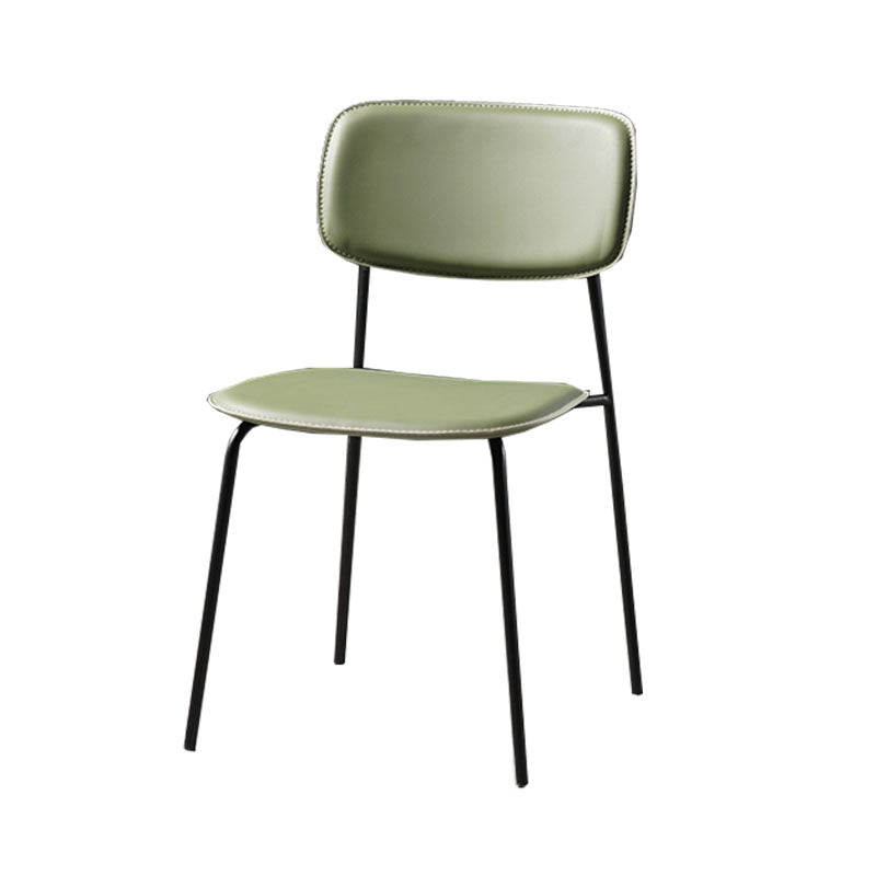 Contemporary Kitchen Chair Dining Armless Side Chairs with Metal Legs Dark Green 1 Piece Clearhalo ' kitchen&dining_furn' 'Dining Chairs' 'Dining Tables & Seating' 'dining_chair' 'furn' 'furn_dining_chair' 'Furniture' 'furniture_dining_chair' 'Kitchen & Dining Furniture' 'kitchen' 4588856