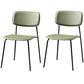 Contemporary Kitchen Chair Dining Armless Side Chairs with Metal Legs Dark Green 2 Piece Set Clearhalo ' kitchen&dining_furn' 'Dining Chairs' 'Dining Tables & Seating' 'dining_chair' 'furn' 'furn_dining_chair' 'Furniture' 'furniture_dining_chair' 'Kitchen & Dining Furniture' 'kitchen' 4588857