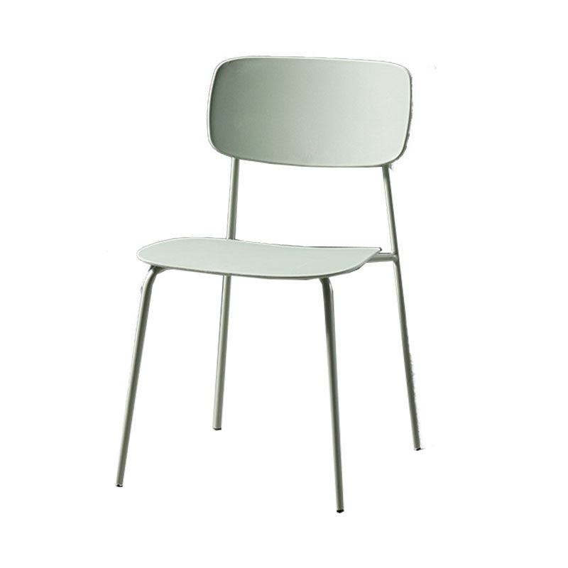 Contemporary Kitchen Chair Dining Armless Side Chairs with Metal Legs Light Green 1 Piece Clearhalo ' kitchen&dining_furn' 'Dining Chairs' 'Dining Tables & Seating' 'dining_chair' 'furn' 'furn_dining_chair' 'Furniture' 'furniture_dining_chair' 'Kitchen & Dining Furniture' 'kitchen' 4588859